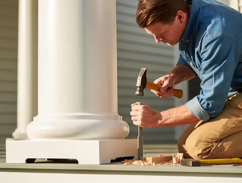 Repairing rotted porch column bases in I'On